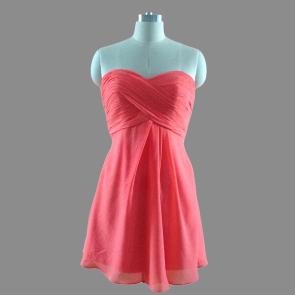 Long Chiffon Dresses with Halter Neck Coral main image 1