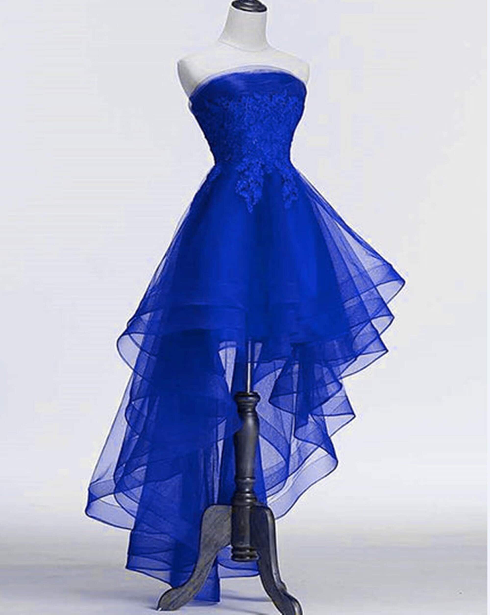 Dresses Short In Front Long In Back Blue