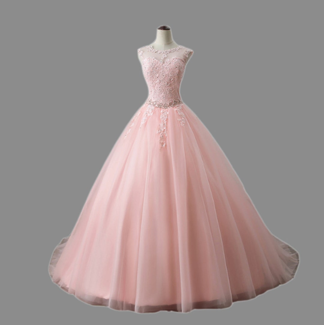 Scoop Neck Beaded Quinceañera Gown