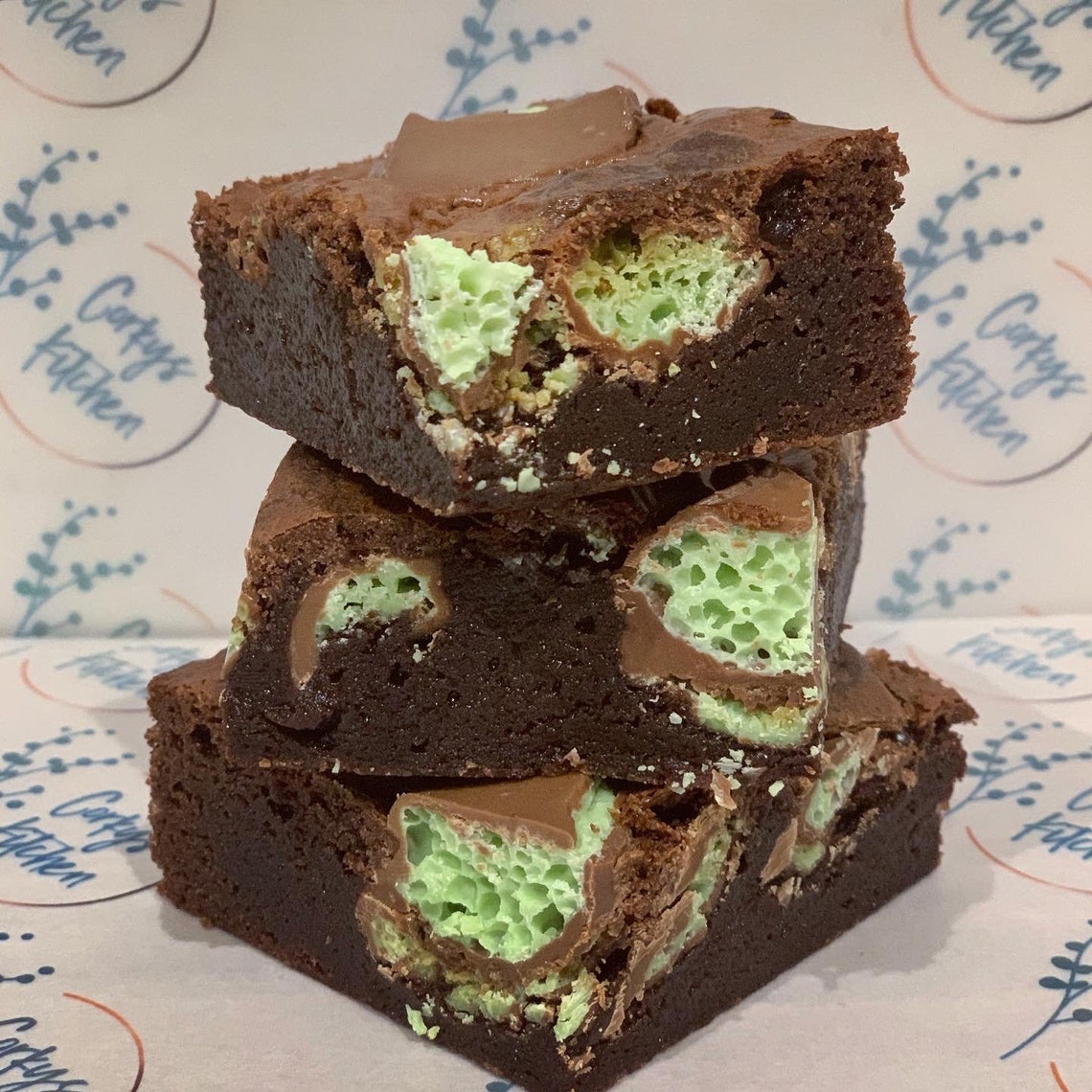 Chocolate fudge brownie box 9 Brownies 3 Favours Etsy