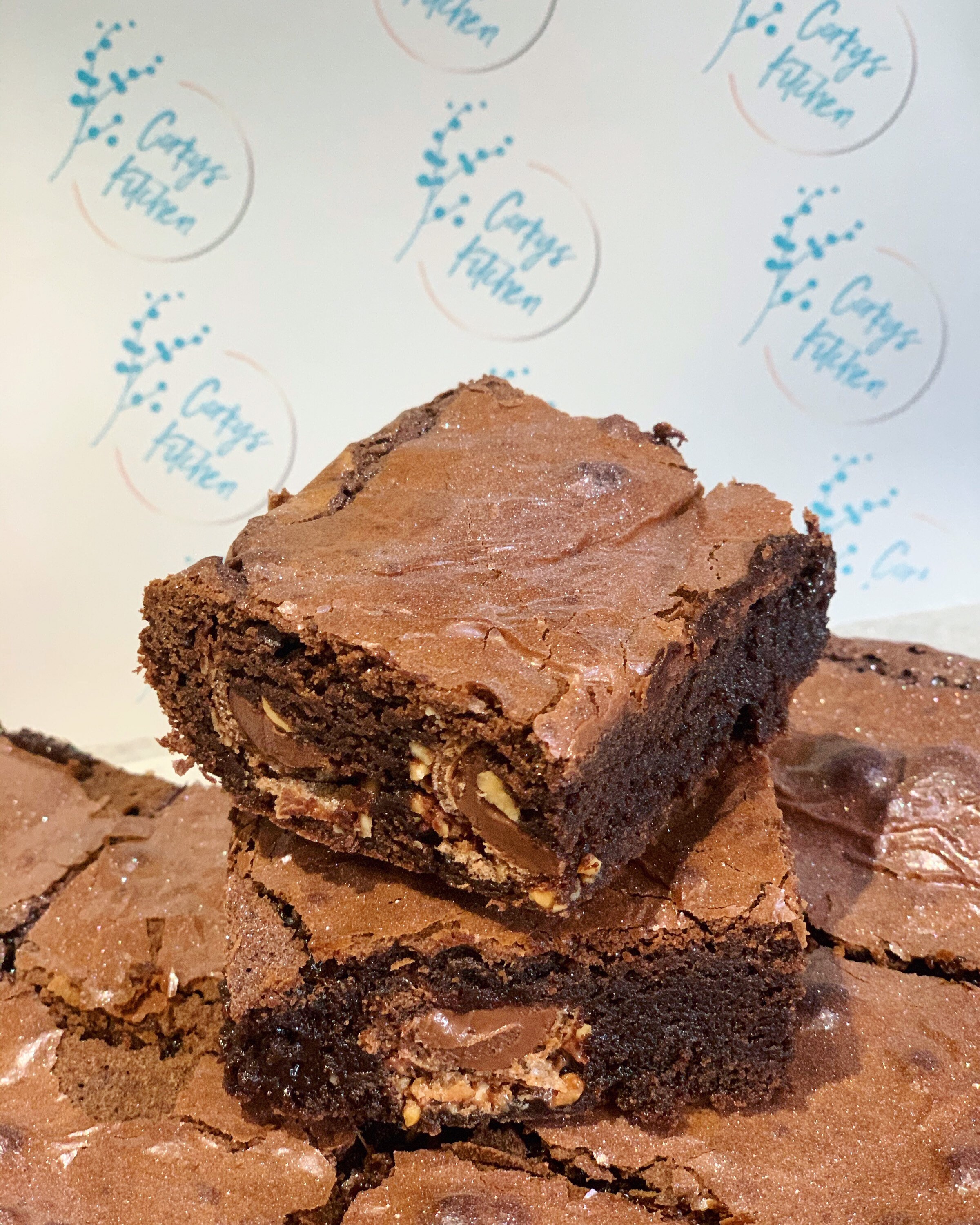 Luxury Chocolate fudge brownie box 9 Brownies 3 Favours Etsy