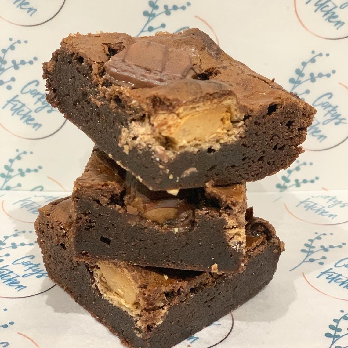 Chocolate fudge brownie box 9 Brownies 3 Favours Etsy