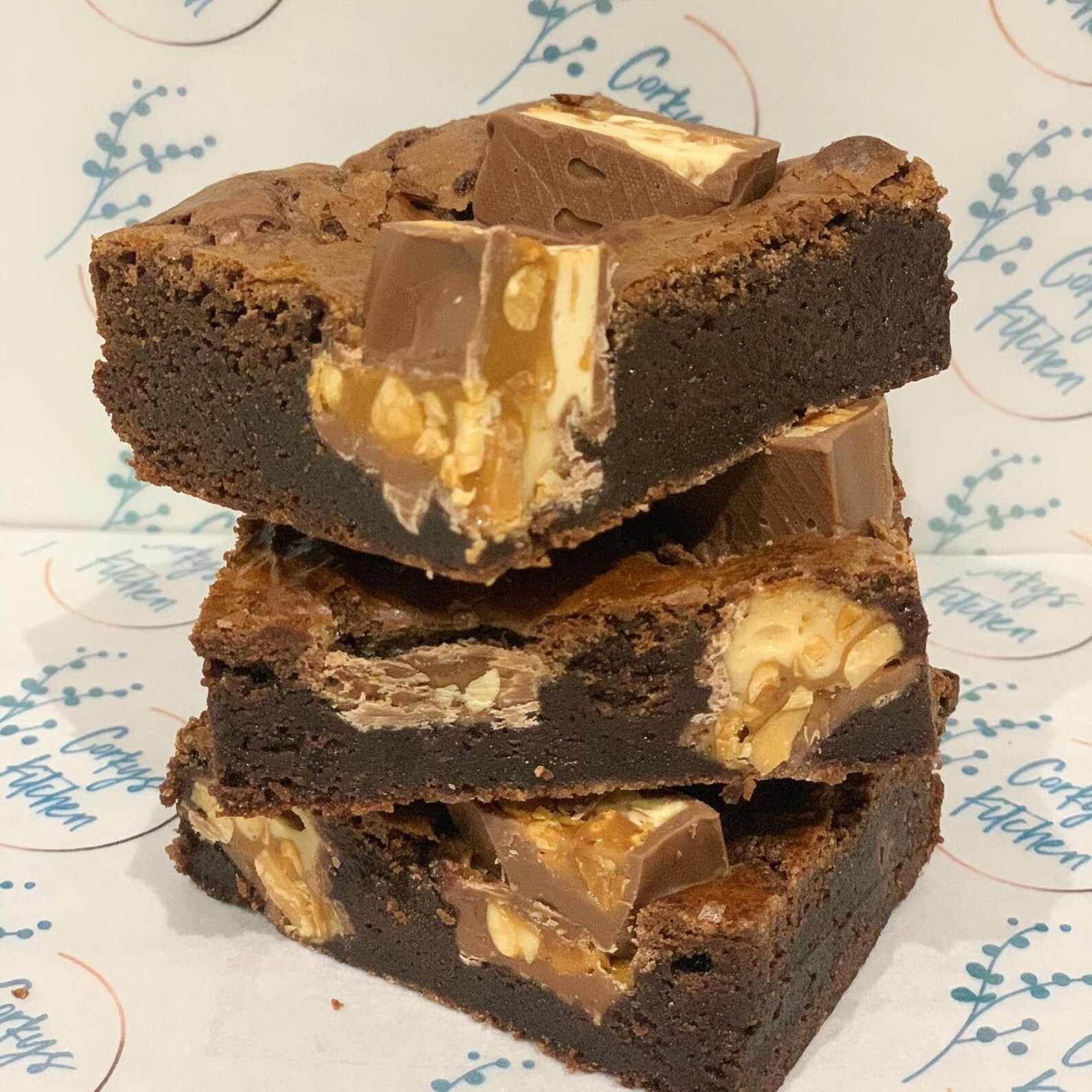 Chocolate fudge brownie box 9 Brownies 3 Favours Etsy