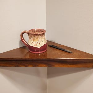 Craftman Corner Shelf, Floating Corner Shelf, Corner Shelf (Dark Walnut)