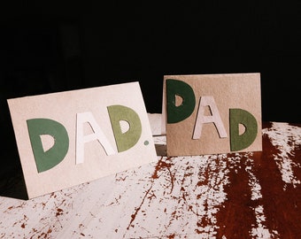 Handmade Father's Day Dad Blank Card - Made with recycled materials