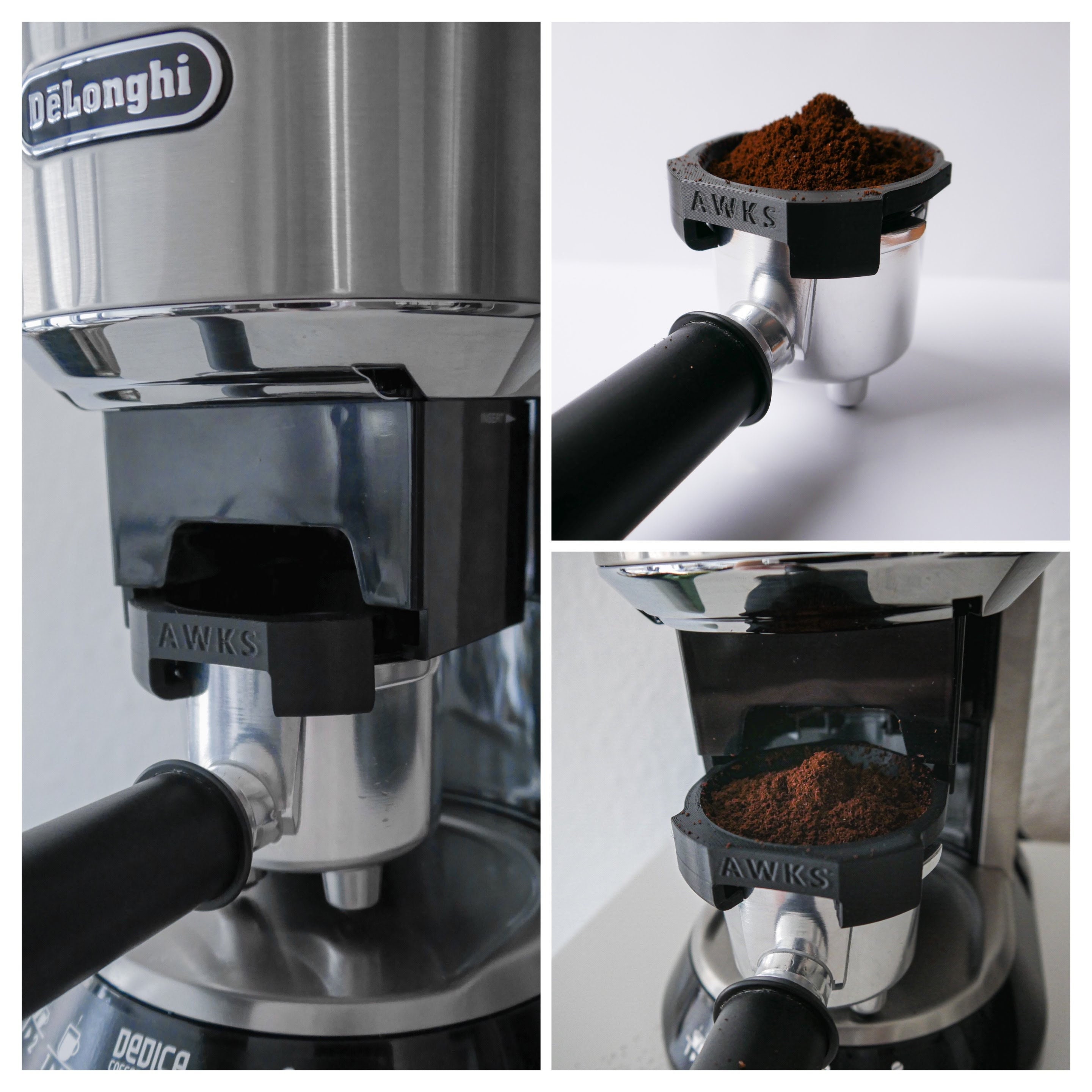 DeLonghi America KG521 Dedica Conical Burr Grinder with Porta Filter Attachment, Silver