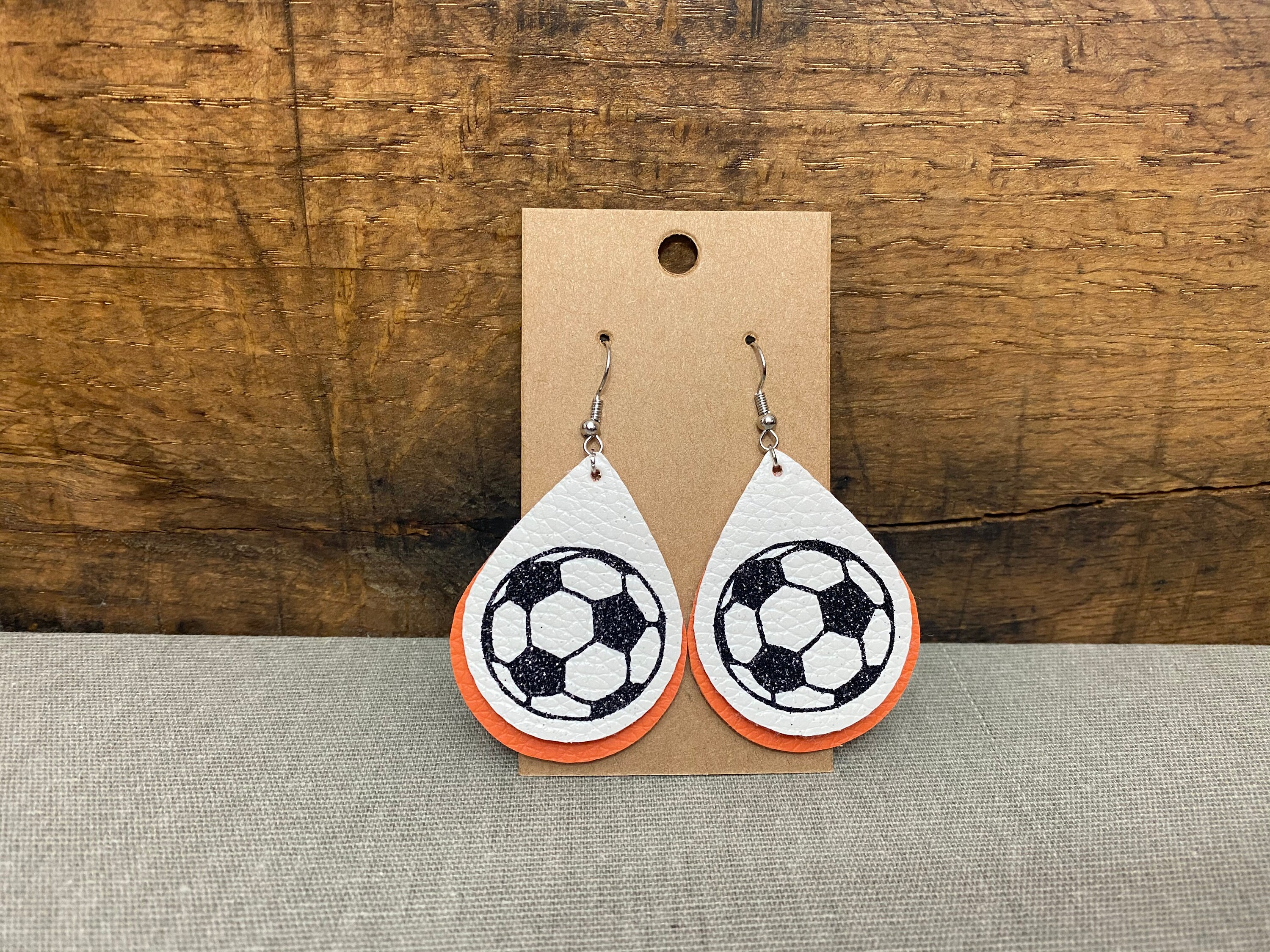 Soccer Earrings Custom Team Colors Faux Leather and Etsy
