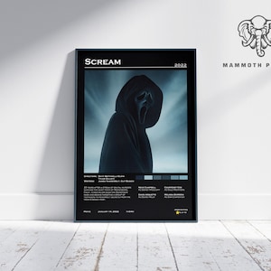 Schrei |  Horror Poster | Minimalistisches Filmplakat | Vintage Retro Wohnkultur | Personalisiertes Poster | Wand Kunst Druck |