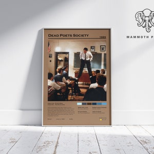 Dead Poets Society | Peter Weir | White Movie Poster | Vintage Retro  Home Decor | Custom Poster | Wall Art Print |