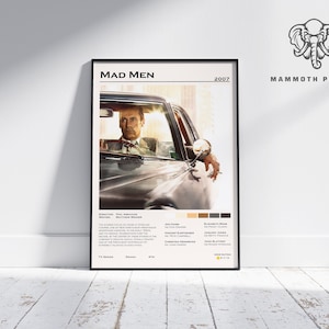 Gekke man | Tv-serieposter | Minimalistische filmposter | Vintage retro woondecoratie | Aangepaste poster | Muurkunstafdruk |