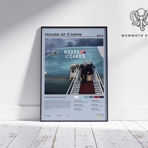 House of Cards / Poster serie TV / Poster film minimalista / Arredamento casa retrò vintage / Poster personalizzato / Stampa artistica da parete /