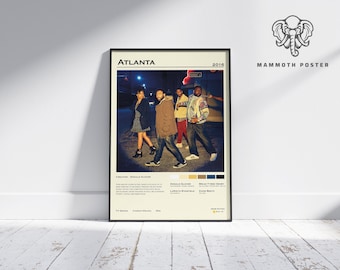 Atlanta / Poster serie TV / Poster film minimalista / Arredamento casa retrò vintage / Poster personalizzato / Stampa artistica da parete /