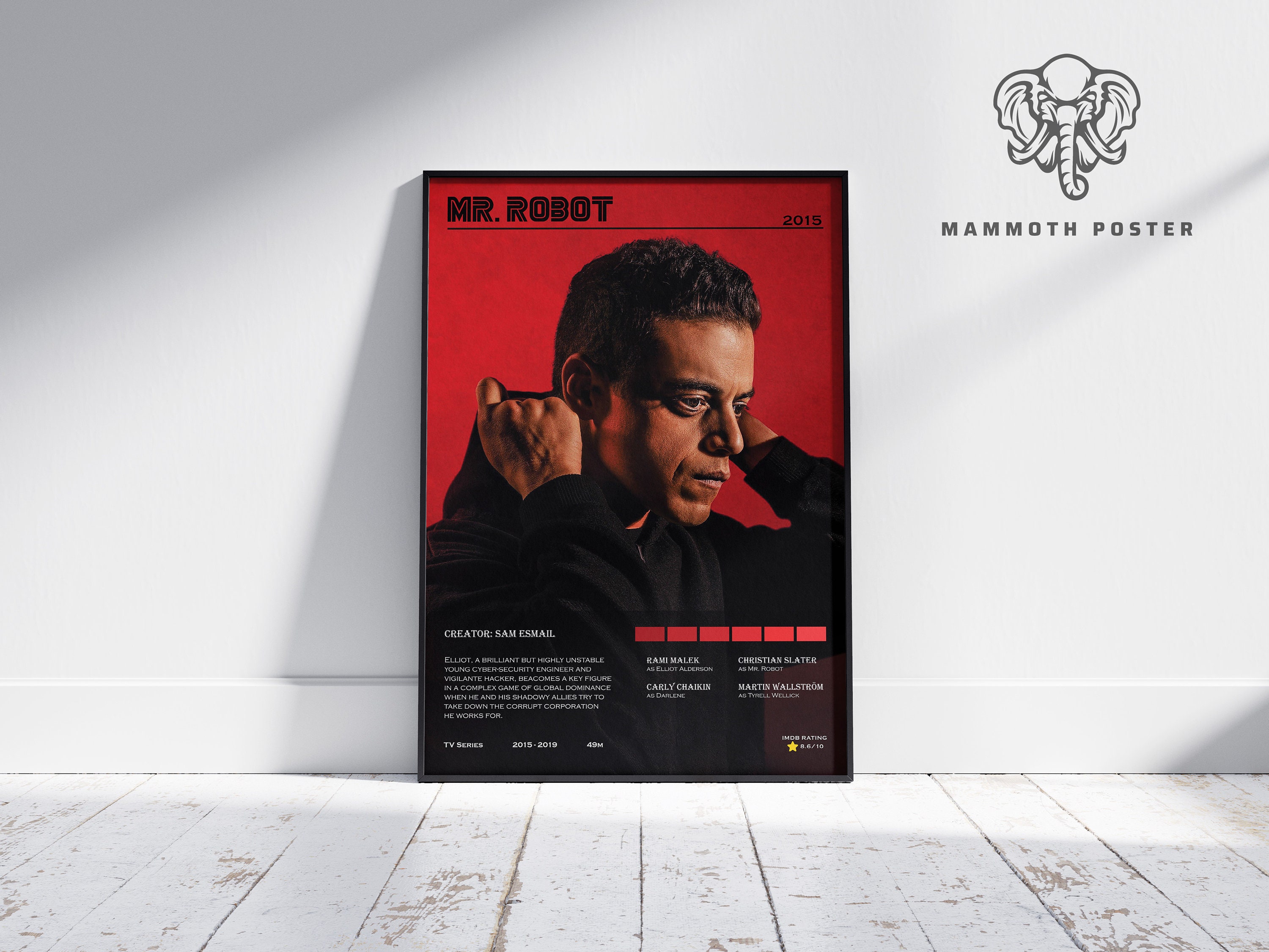 Mr. Robot Season 1 Rami Malek Tv Art Wall Indoor Room Outdoor - POSTER  20x30