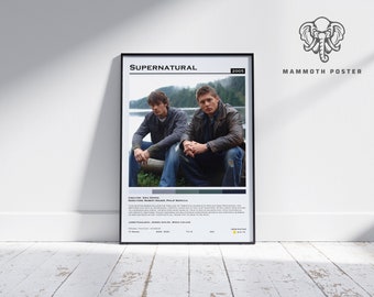 Poster di serie TV Supernatural / Poster di film minimalista / Arredamento retrò vintage / Poster personalizzato / Stampa artistica da parete /