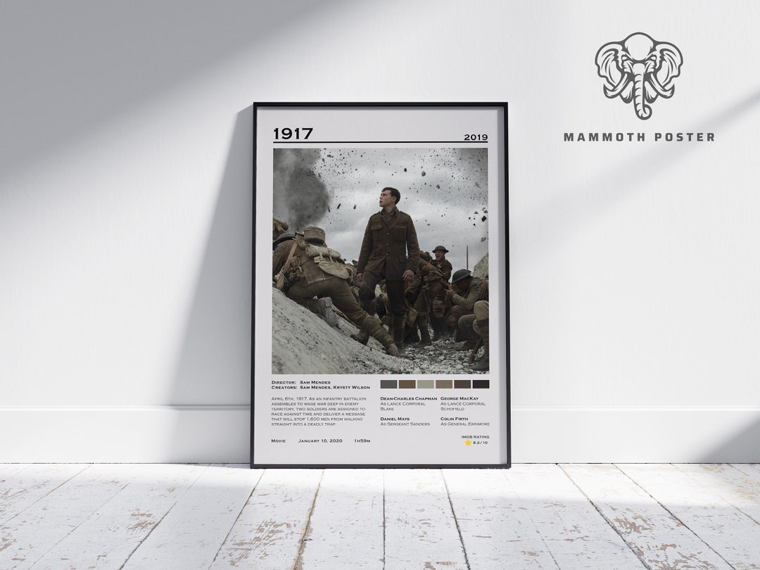 1917 Sam Mendes Minimalist Movie Poster Vintage Retro Home