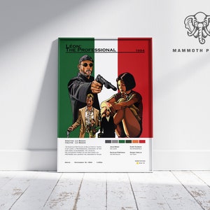 Léon the Professional | Luc Besson | Minimalist Movie Poster | Vintage Retro  Home Decor | Custom Poster | Wall Art Print |