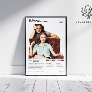 10 Things I Hate About You | Gil Junger | Minimalist Movie Poster | Vintage Retro  Home Decor | Custom Poster | Wall Art Print |