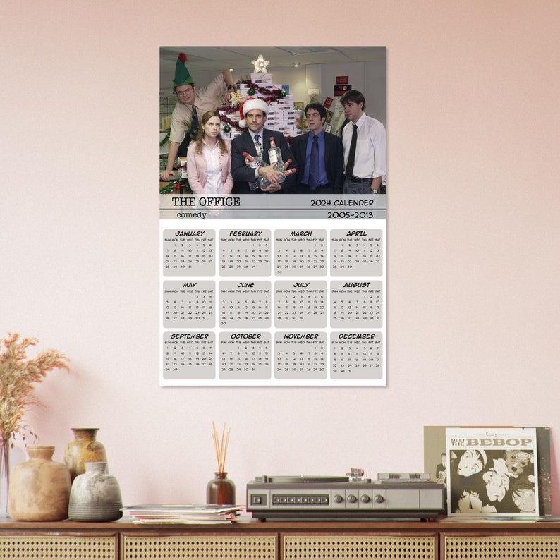 the-office-calendar-2024-tv-series-poster-minimalist-wall-decor-digital