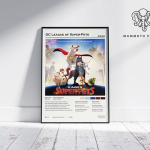 DC Liga der Super-Pets | Jared Stern | Minimalistisches Filmplakat | Vintage Retro Wohnkultur | Personalisiertes Poster | Wand Kunst Druck |