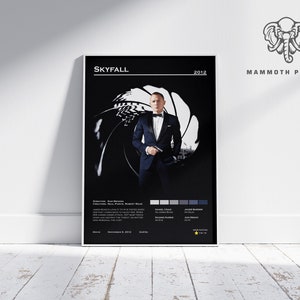 Skyfall | James Bond | Action Movie Poster | Vintage Retro  Home Decor | Custom Poster | Wall Art Print |
