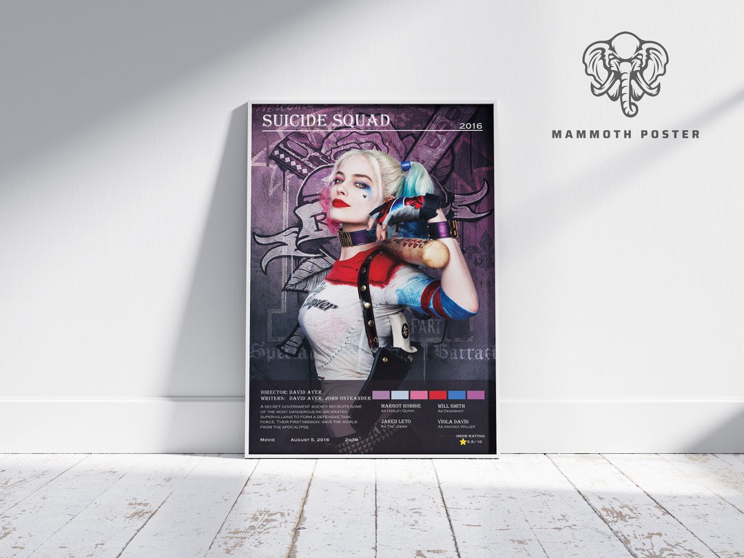 Suicide Squad Harley Quinn DC Movie Poster Vintage Retro Home Decor ...