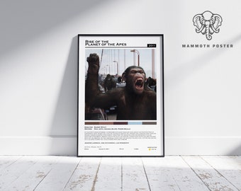 Rise of the Planet of the Apes | Rupert Wyatt | Minimalist Movie Poster | Vintage Retro  Home Decor | Custom Poster | Wall Art Print |