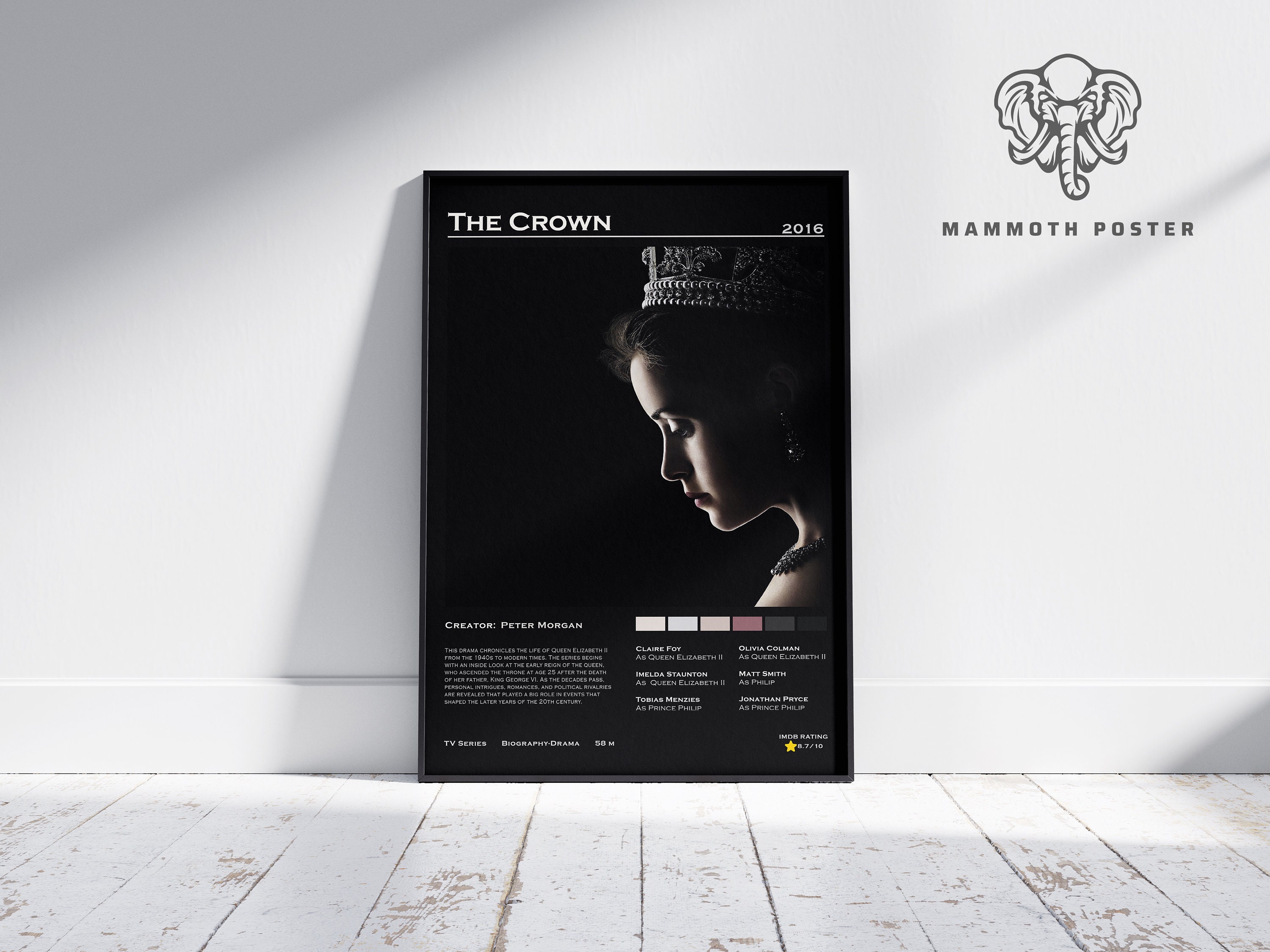 The Crown | TV Series Poster | Minimalist Movie Poster | Vintage Retro Home Decor | Custom Poster | Wall Art Print |