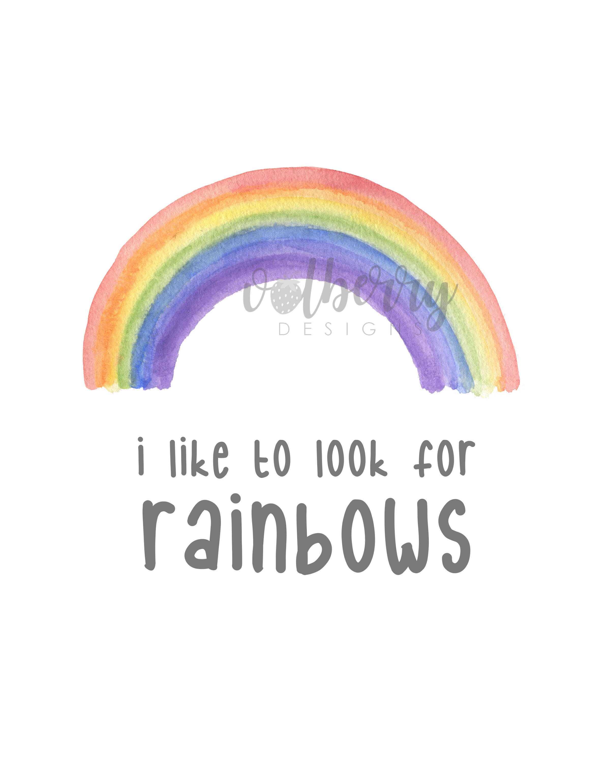 I Like to Look for Rainbows - Printable Watercolor Wall Art LDS Baptism ...
