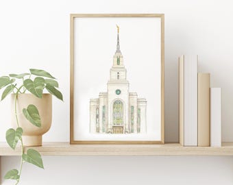 Layton Utah LDS Temple - Printable Watercolor Wall Art