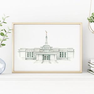 Temple LDS de Regina en Saskatchewan - Art mural aquarelle imprimable