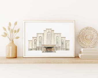 Albuquerque New Mexico LDS Temple - Digital Download Watercolor Print