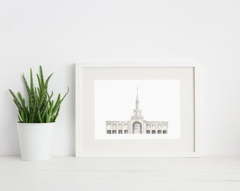Toronto Canada LDS Temple - Printable Watercolor Wall Art