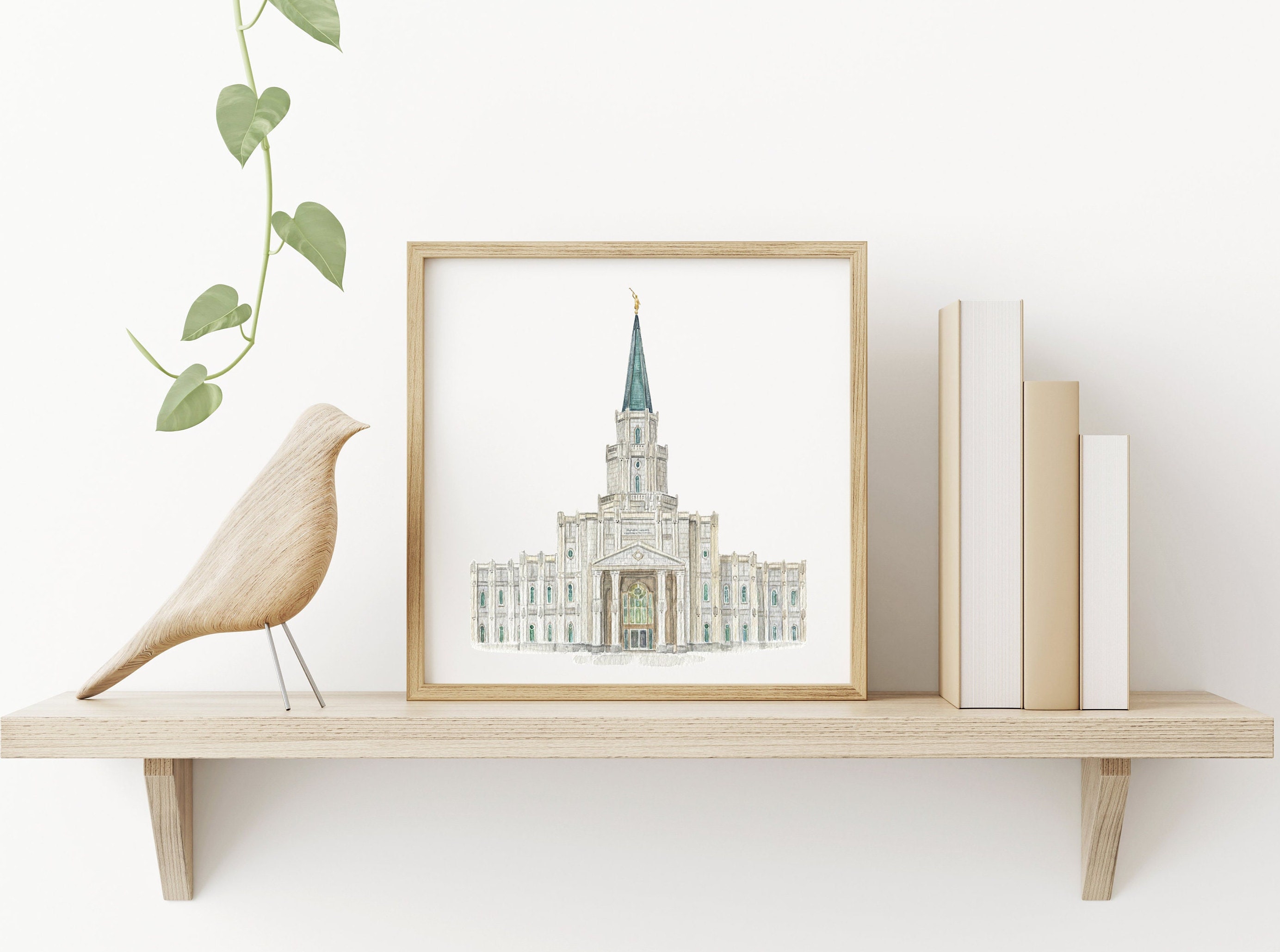 Houston Texas LDS Temple - Printable Watercolor Wall Art - Etsy