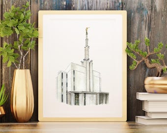 Tokyo Japan LDS Temple - Printable Watercolor Wall Art