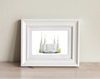 Washington D.C LDS Temple - Printable Watercolor Wall Art