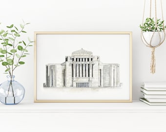 Cardston Alberta Temple - Printable Watercolor Wall Art