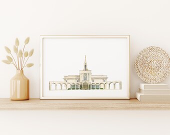 Bountiful Utah LDS Temple - Digital Download Watercolor Print