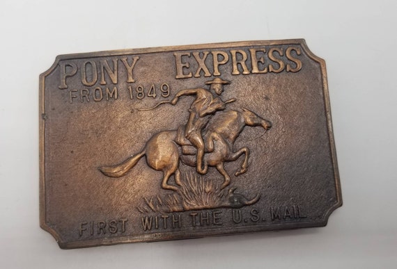 Vintage Pony Express Metal Belt Buckle | Etsy