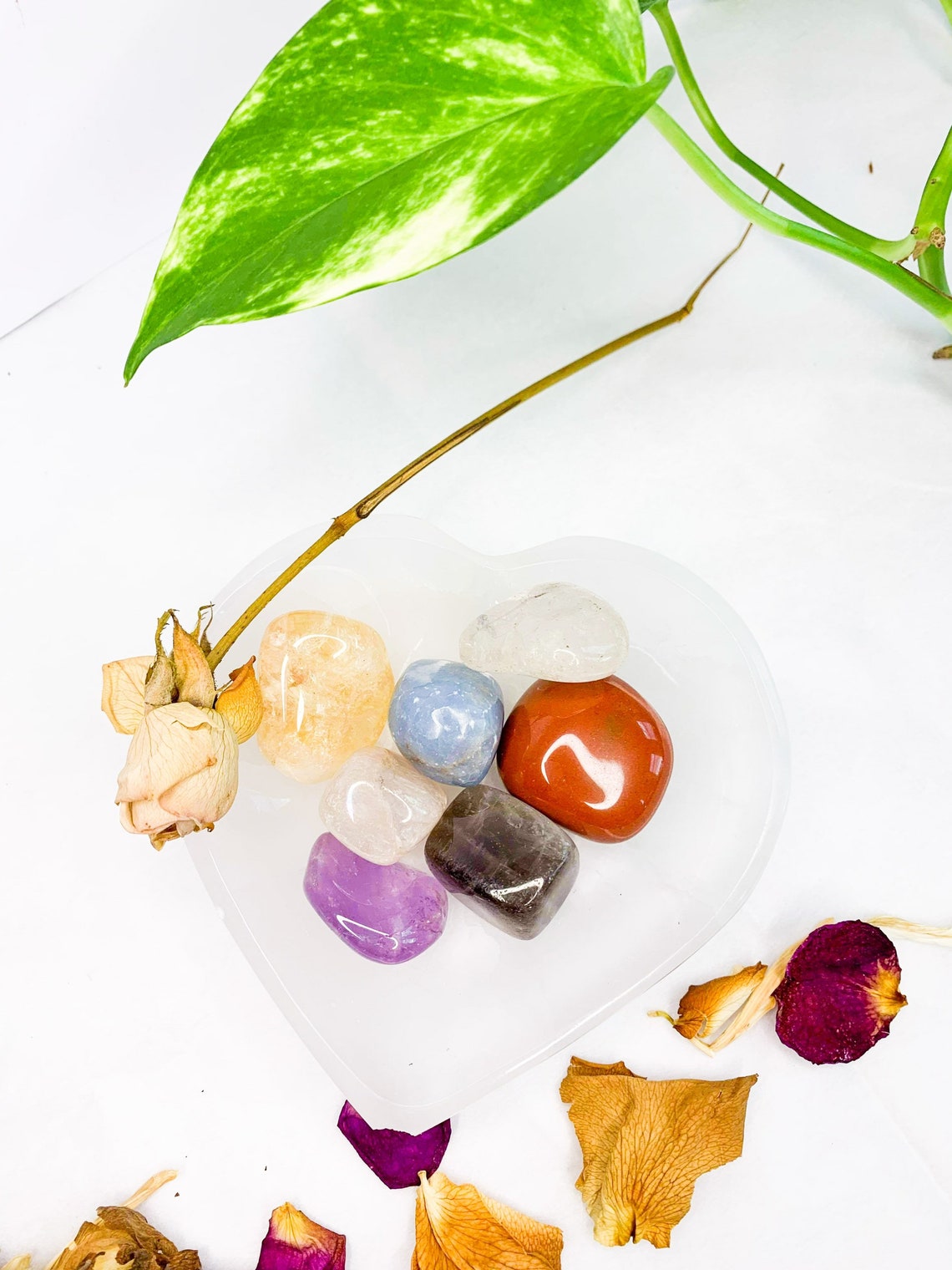 Set Di 7 Pietre Chakra Naturali - Cristalli Per Meditazione E Reiki Con Ciondolo Shiva - Foto 4