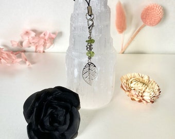 LEAF / Starfish Phone charm / MULTI USE Accessory / Nintendo Switch Charm / Semi Precious Stone keychain / Crystal Lanyard Charm