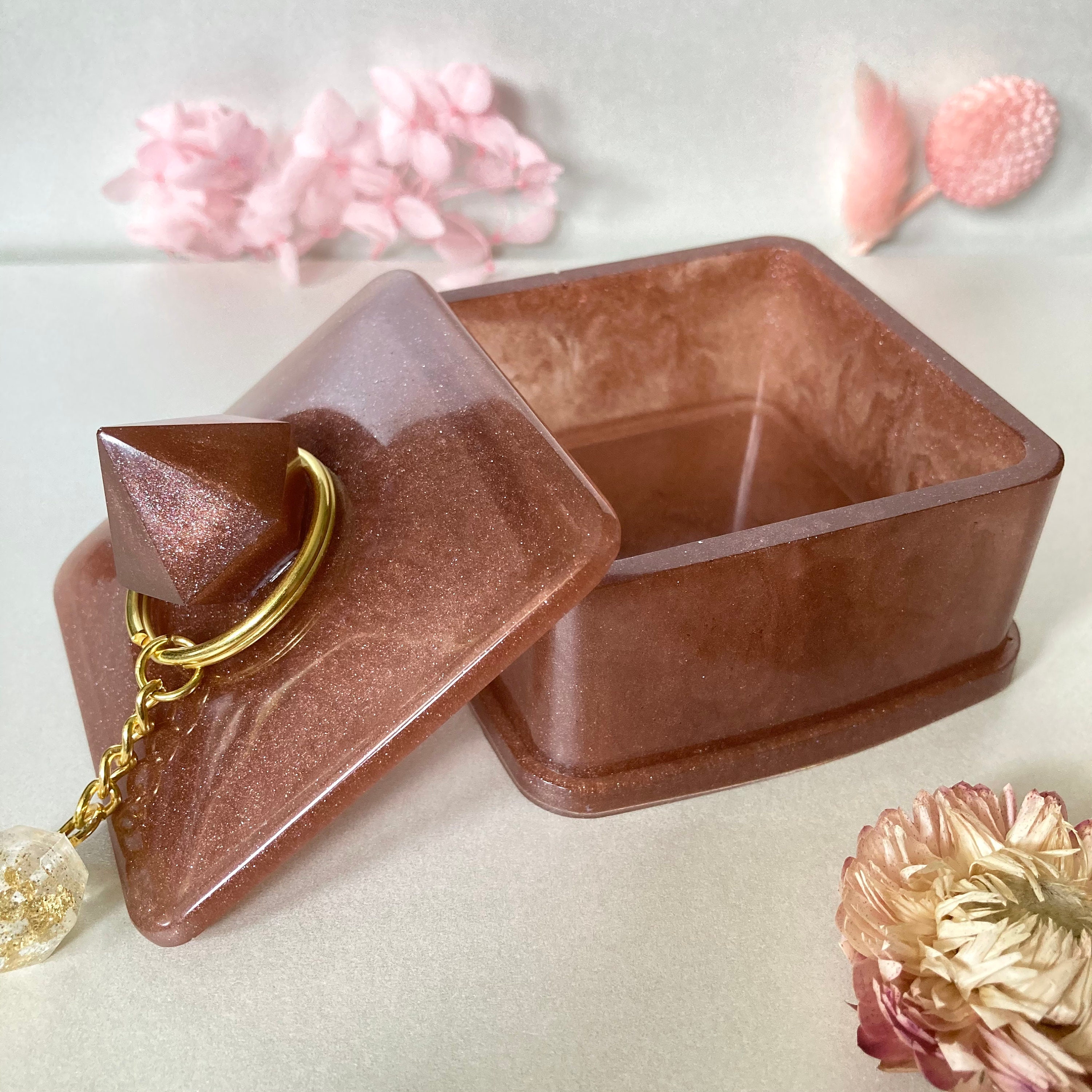 Resin Jewelry Box Trinket Box Jewelry Holder Resin Trinket Etsy