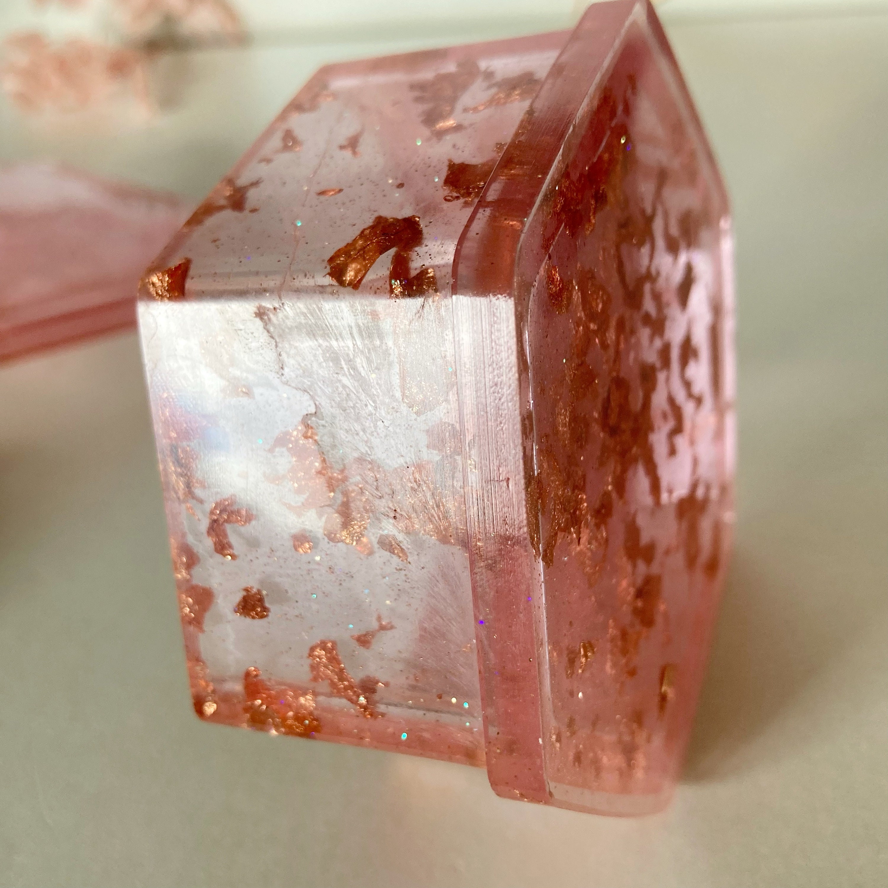 Resin Trinket W/ Dried Flowers / Trinket Box With Lid, 3D Resin Trinket W/ Dried Flowers / Trinket Box With Lid, 3D