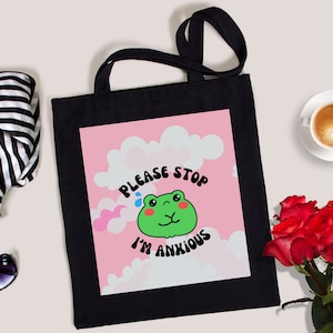 Sac fourre-tout grenouille, sac kawaii, fourre-tout mignon, grenouille et crapaud, fourre-tout grenouille mignon, sac fourre-tout Cottagecore, sac fourre-tout grenouille, sac fourre-tout cadeau grenouille