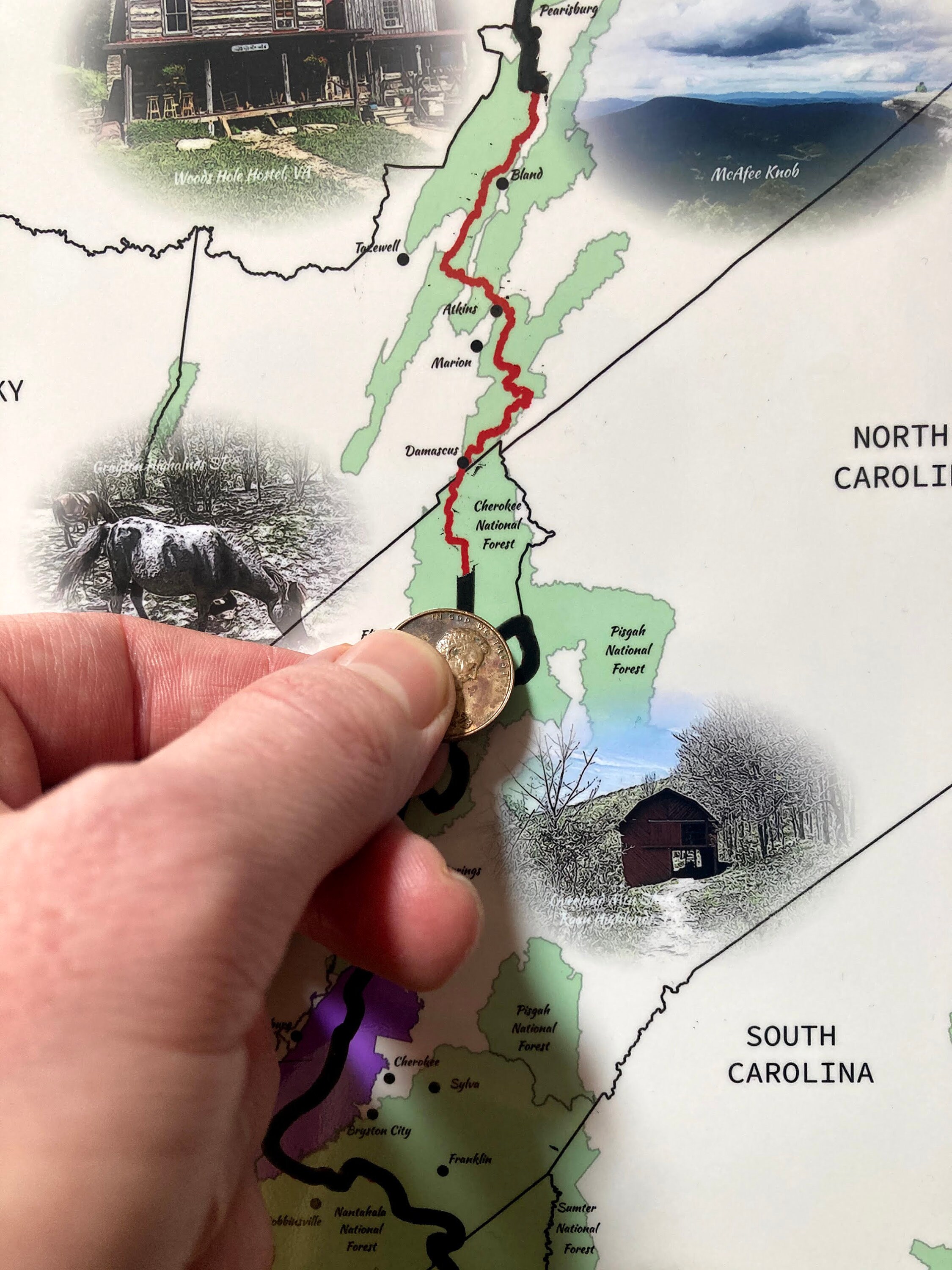 Appalachian Trail Scratch Off Map 10x36 Etsy