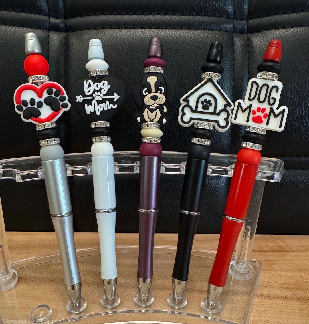Dog Lover Beaded Pen, Paw Print Pen, Dog Mom Gift, Dog Themed Pen, Pet ...