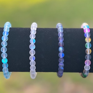 Glass Beaded Bracelet: Iridescent Skinny Bracelet