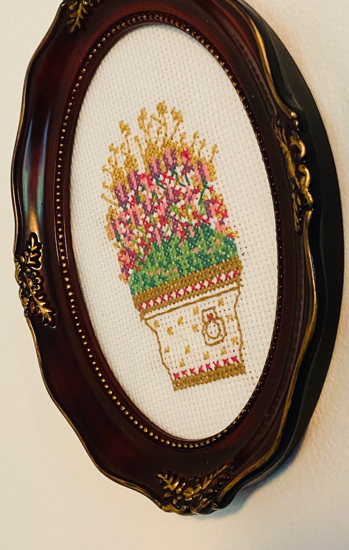 Framed Embroidery Art Etsy