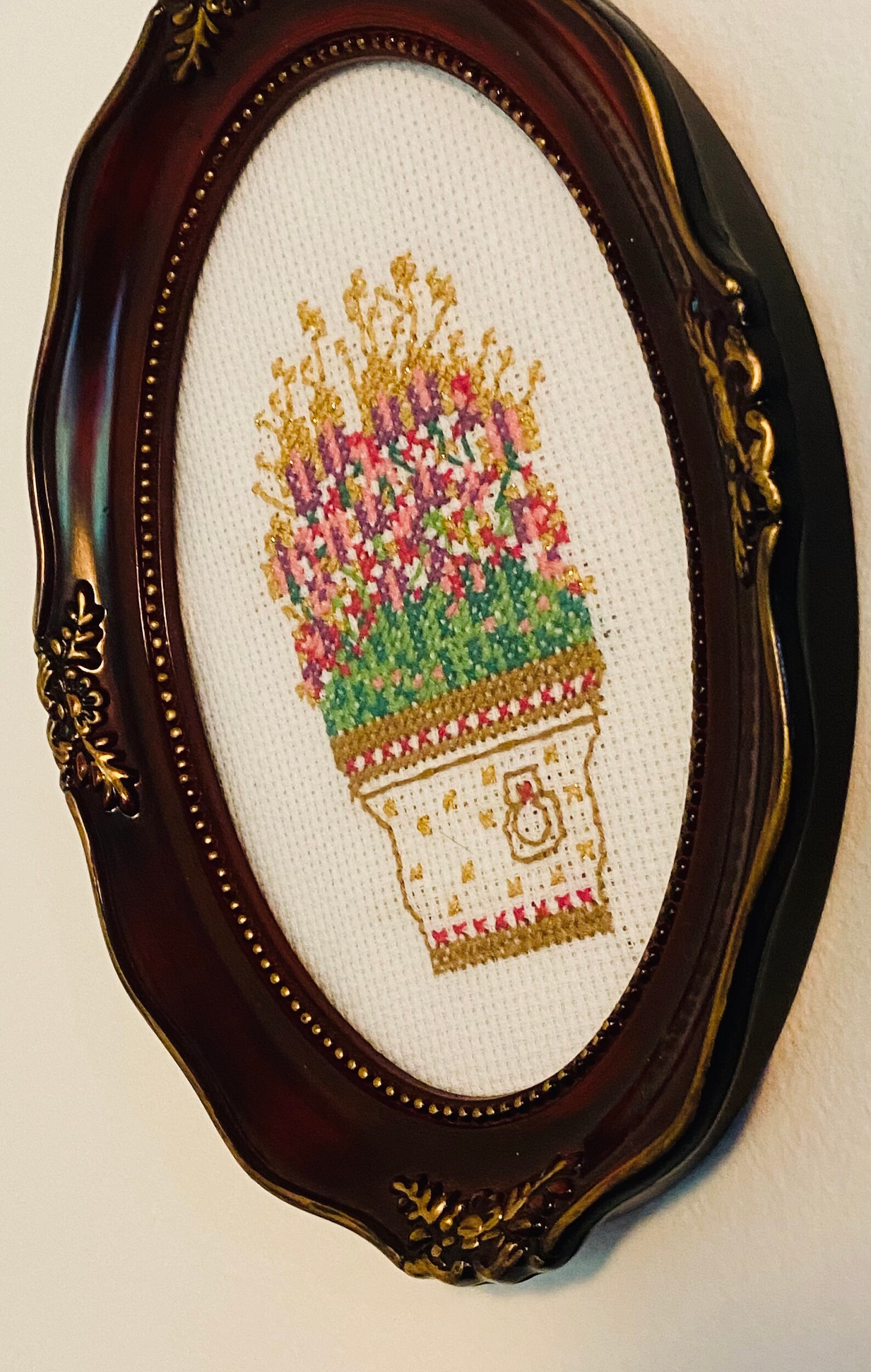 Framed Embroidery Art Etsy