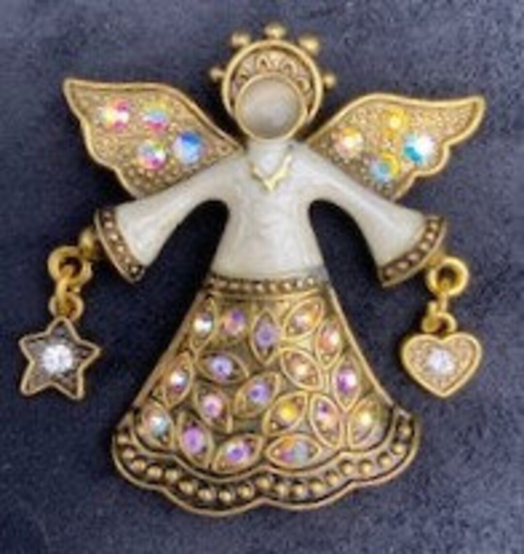 KC Signed Vintage Angel Brooch Etsy