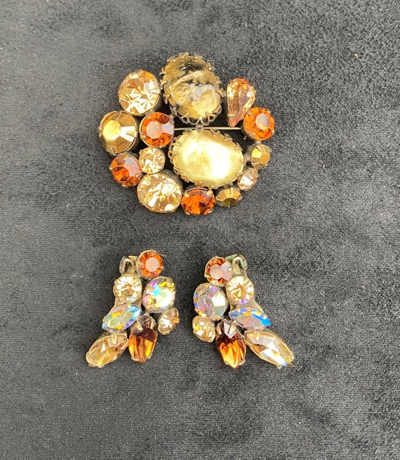 Gorgeous Regency Signed Topaz Brooch and Earrings